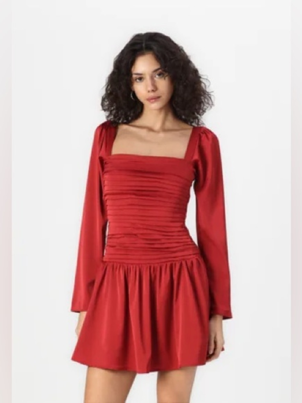 Abercrombie & Fitch Bubble Hem Satin Mini Dress NWOT size XSP chic autumn weddin